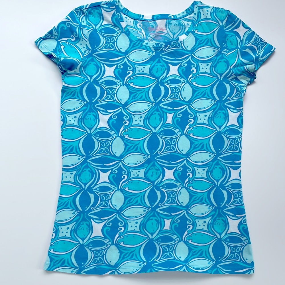 Lilly Pulitzer Short Sleeve Karrie Tee What A Racquet Size S Preppy Coastal